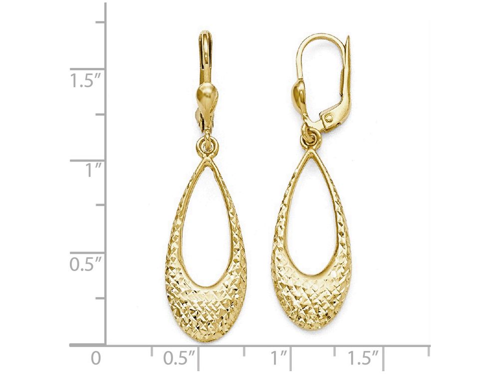 FJC Finejewelers 10k Polished And Bright Cut Dangle Leverback Earrings