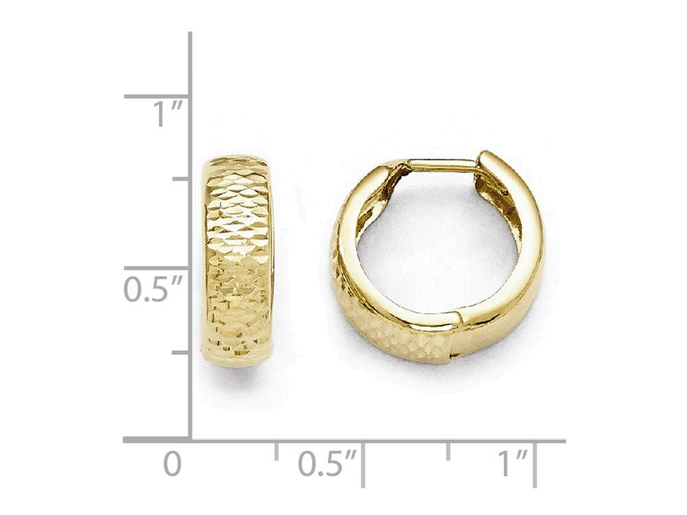 FJC Finejewelers 10k Polished And Bright Cut Hinged Hoop Earrings