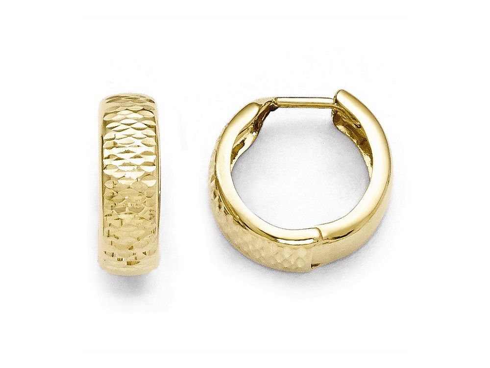FJC Finejewelers 10k Polished And Bright Cut Hinged Hoop Earrings