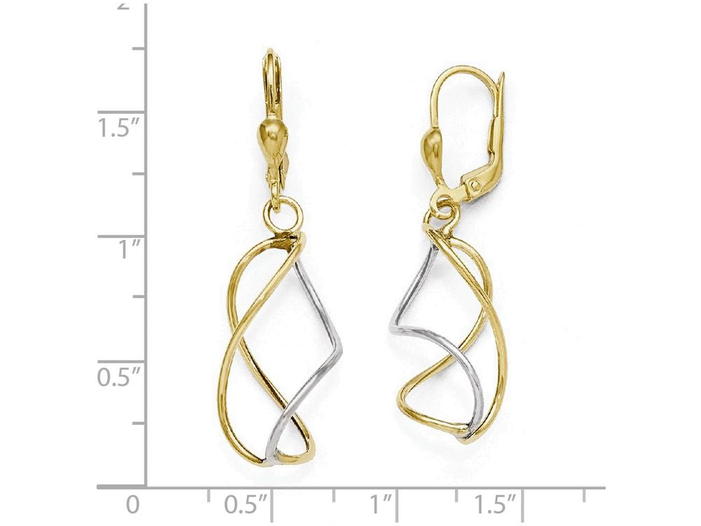 FJC Finejewelers 10k Two-tone Polished Leverback Earrings