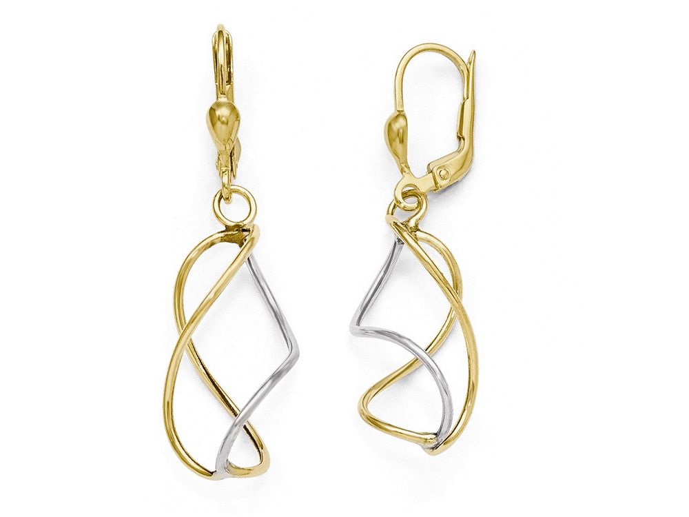 FJC Finejewelers 10k Two-tone Polished Leverback Earrings