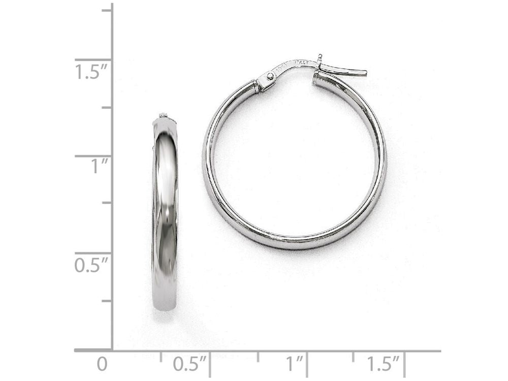FJC Finejewelers 10k White Gold Polished Hoop Earrings