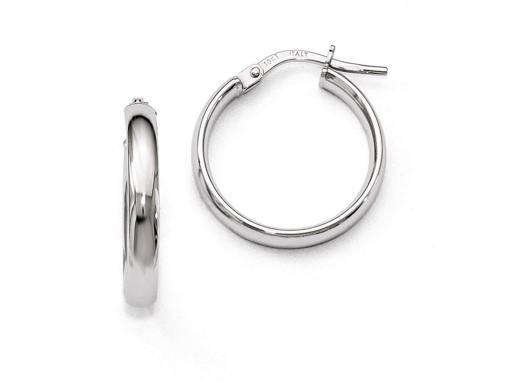 FJC Finejewelers 10k White Gold Polished Hoop Earrings