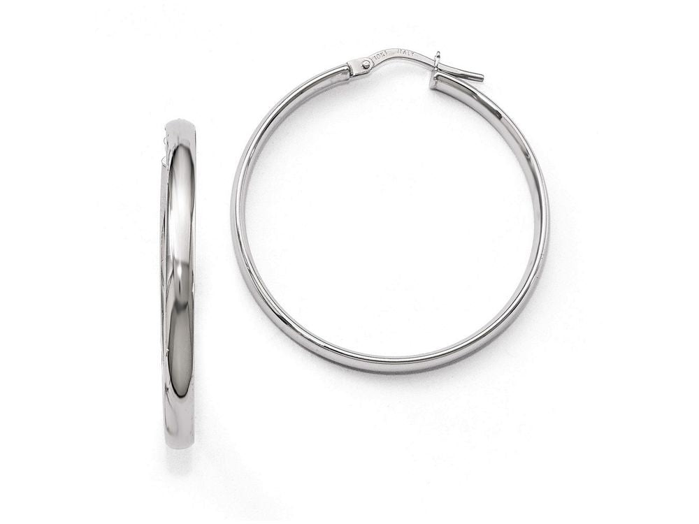 FJC Finejewelers 10k White Gold Polished Hoop Earrings