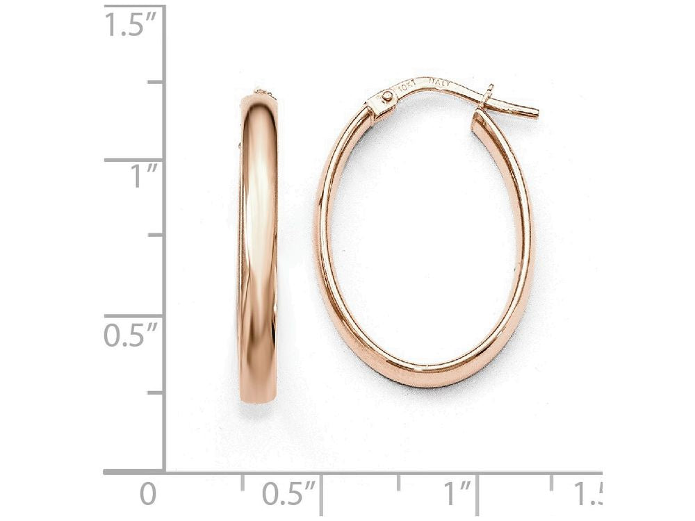FJC Finejewelers 10k Rose Gold Polished Oval Hoop Earrings