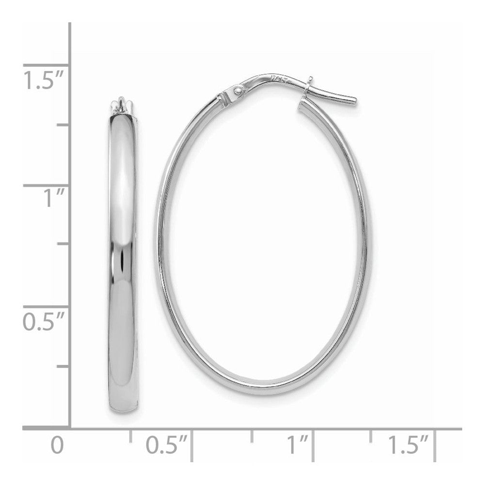 FJC Finejewelers 10k White Gold Polished Oval Hoop Earrings