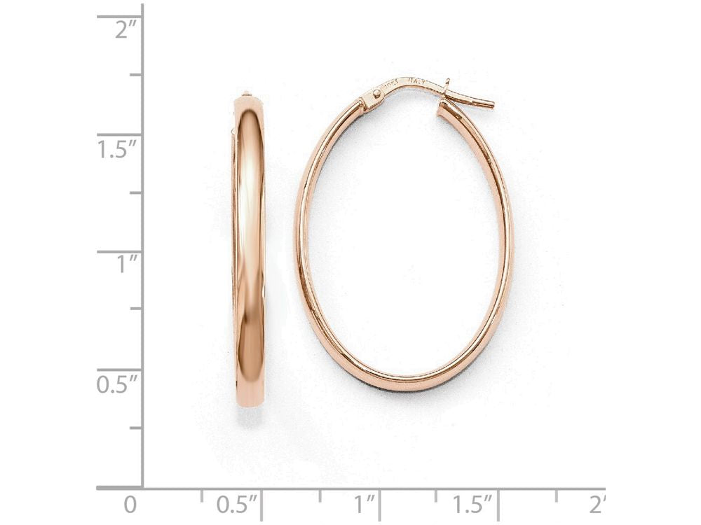 FJC Finejewelers 10k Rose Gold Polished Oval Hoop Earrings
