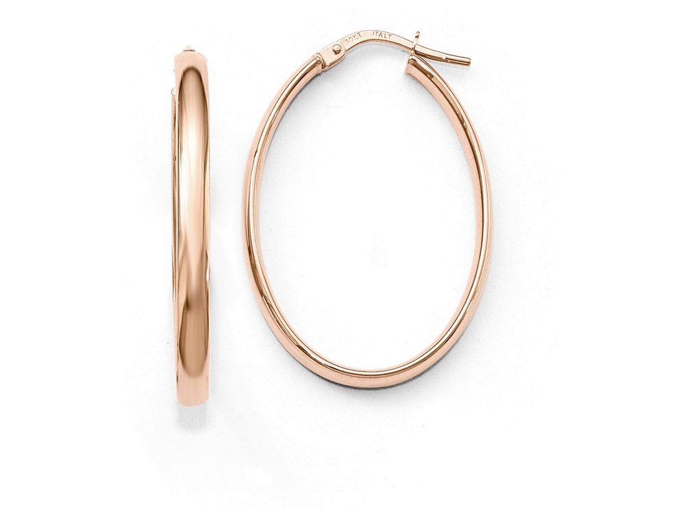 FJC Finejewelers 10k Rose Gold Polished Oval Hoop Earrings