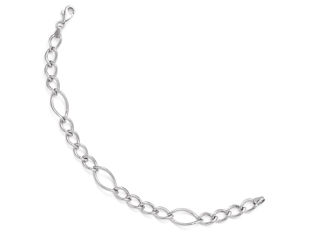 FJC Finejewelers 10k White Gold Polished Link Bracelet