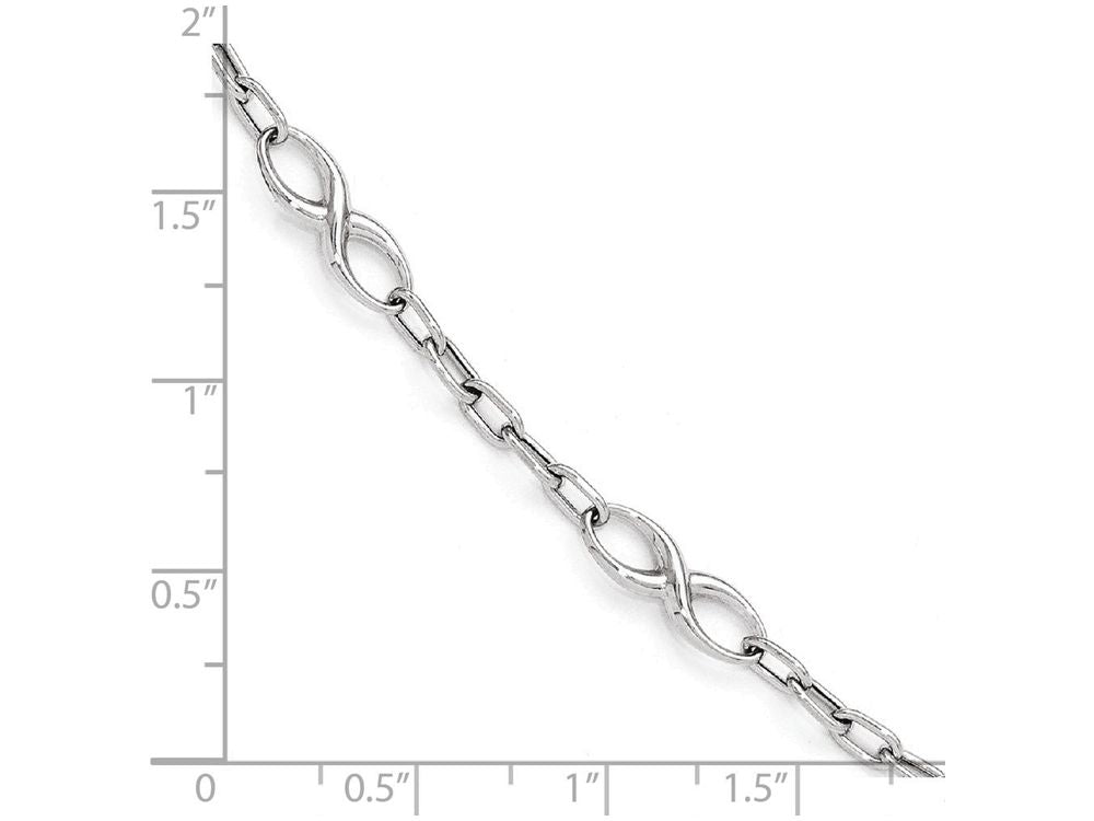 FJC Finejewelers 10k White Gold Polished Link Bracelet