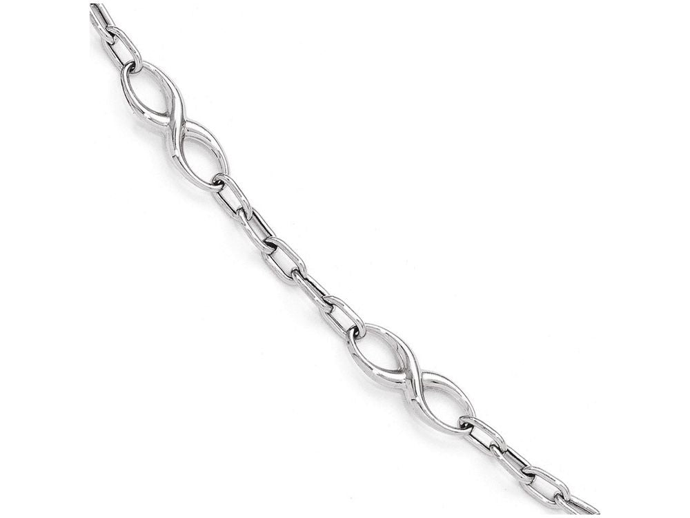 FJC Finejewelers 10k White Gold Polished Link Bracelet