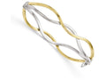 FJC Finejewelers 10k Yellow Gold with White Rhodium Polished Twisted Bangle Bracelet