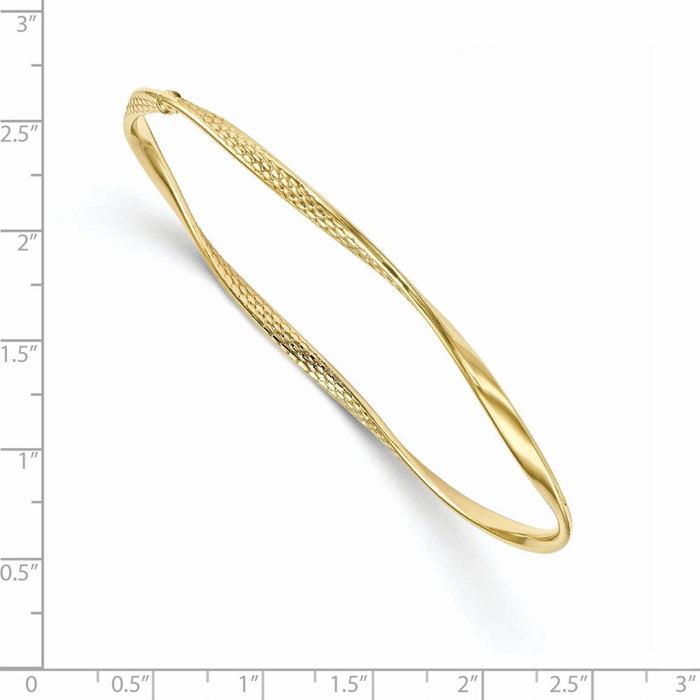 FJC Finejewelers 10k Polished Textured Twisted Bangle