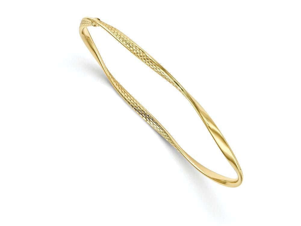 FJC Finejewelers 10k Polished Textured Twisted Bangle