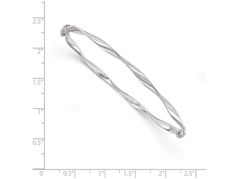 FJC Finejewelers 10k White Gold Polished Hinged Bangle
