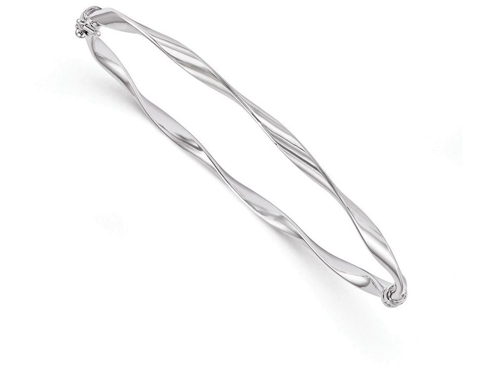FJC Finejewelers 10k White Gold Polished Hinged Bangle