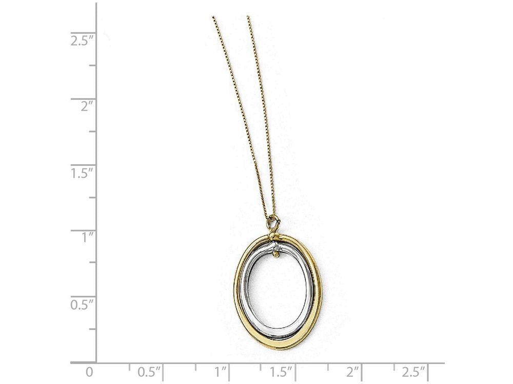 FJC Finejewelers 10k Two-tone Polished Oval Necklace