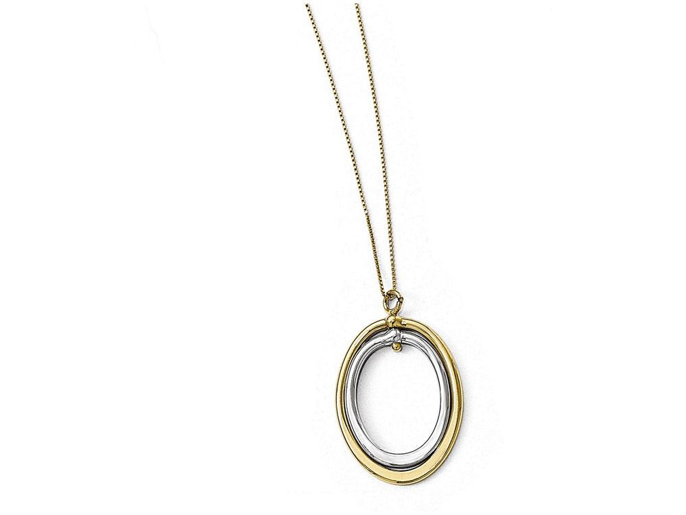 FJC Finejewelers 10k Two-tone Polished Oval Necklace