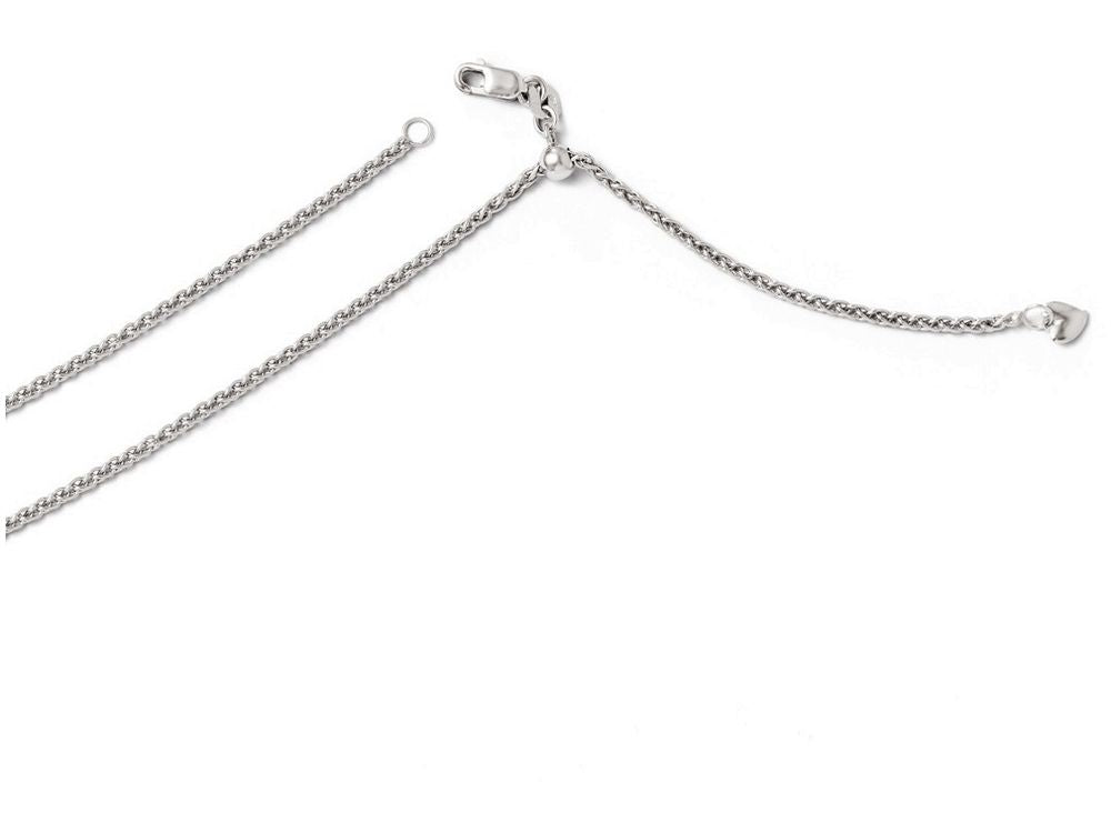 FJC Finejewelers 14k White Gold Adjustable Semi Solid Chain Necklace