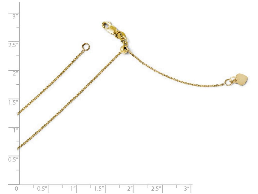 FJC Finejewelers 14k Yellow Gold Adjustable Bright Cut Cable Chain Necklace