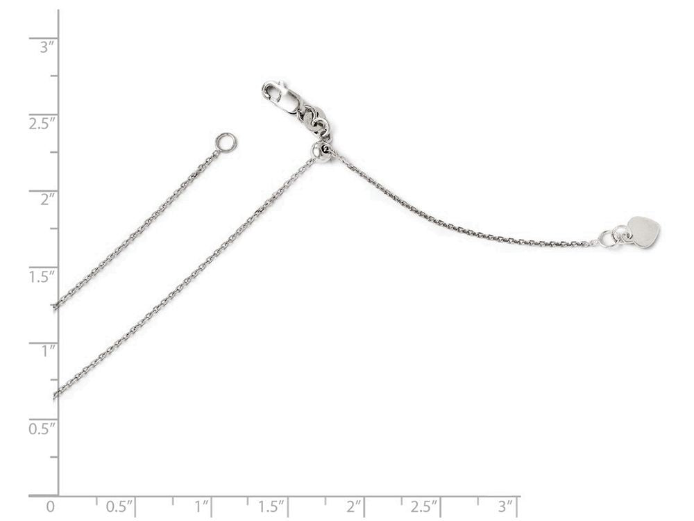 FJC Finejewelers 14k White Gold Adjustable Bright Cut Cable Chain Necklace
