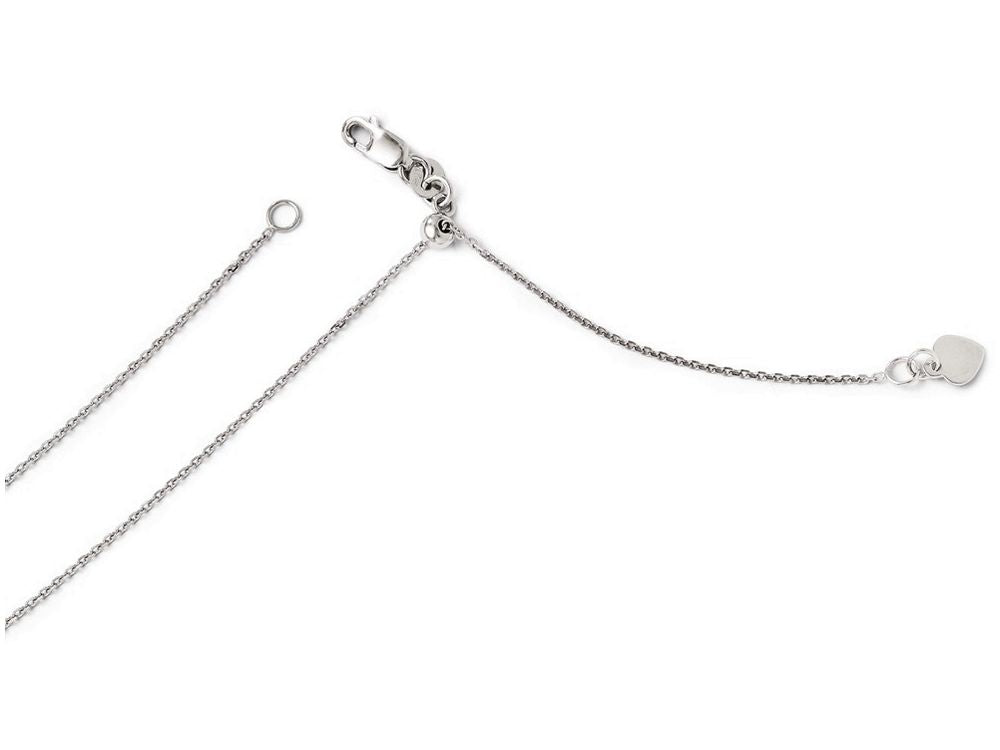 FJC Finejewelers 14k White Gold Adjustable Bright Cut Cable Chain Necklace