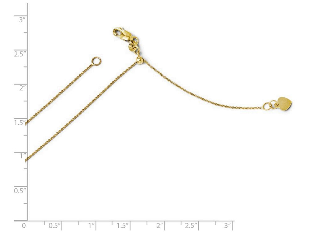 FJC Finejewelers 14k Yellow Gold Adjustable Cable Chain Necklace