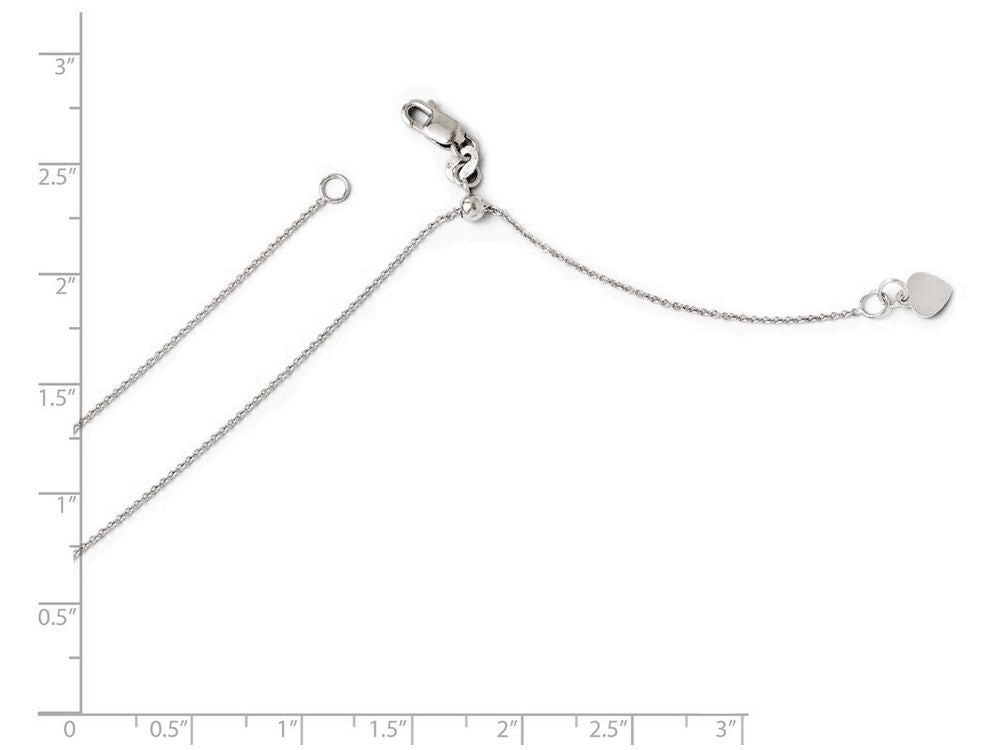 FJC Finejewelers 14k White Gold Adjustable .7mm Cable Chain Necklace