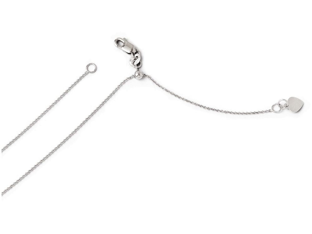 FJC Finejewelers 14k White Gold Adjustable .7mm Cable Chain Necklace