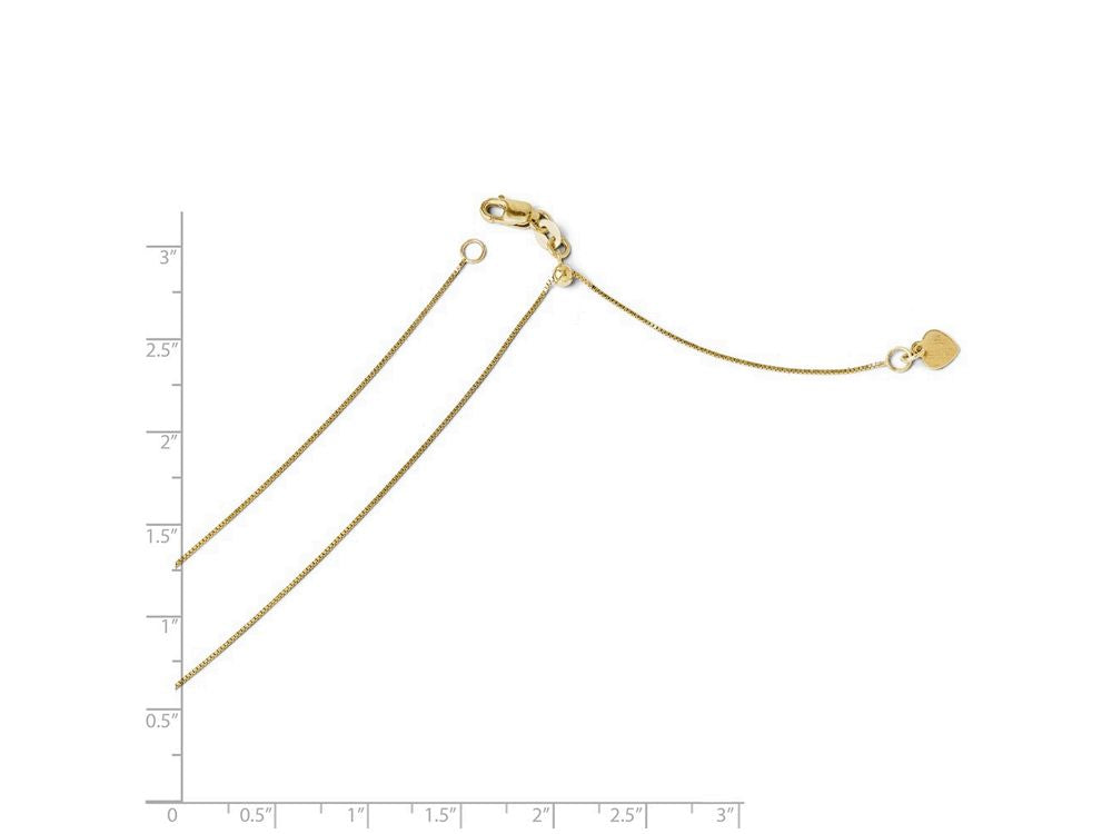 FJC Finejewelers 14k Yellow Gold Adjustable .7mm Baby Box Chain Necklace