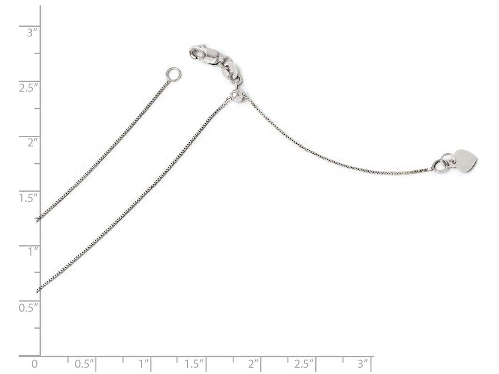 FJC Finejewelers 14k White Gold Adjustable 0.55mm Baby Box Chain Necklace