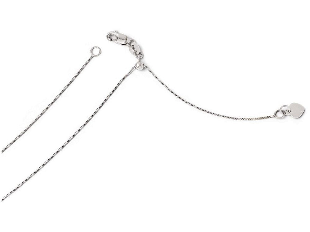 FJC Finejewelers 14k White Gold Adjustable 0.55mm Baby Box Chain Necklace