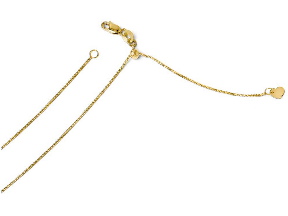 FJC Finejewelers 14k Yellow Gold Adjustable .85mm Wheat Chain Necklace