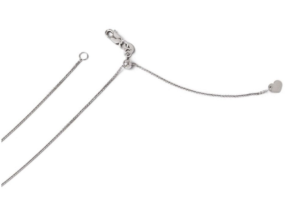 FJC Finejewelers 14k White Gold Adjustable .85mm Wheat Chain Necklace