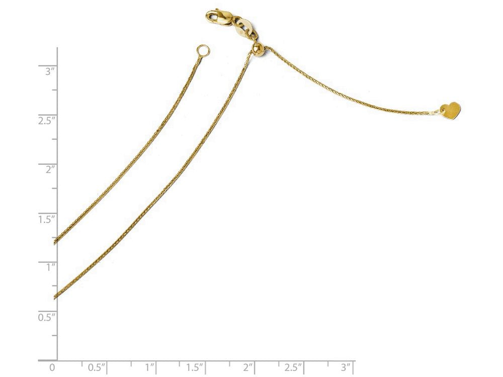 FJC Finejewelers 14k Yellow Gold Adjustable .8mm Bright Cut Wheat Chain Necklace