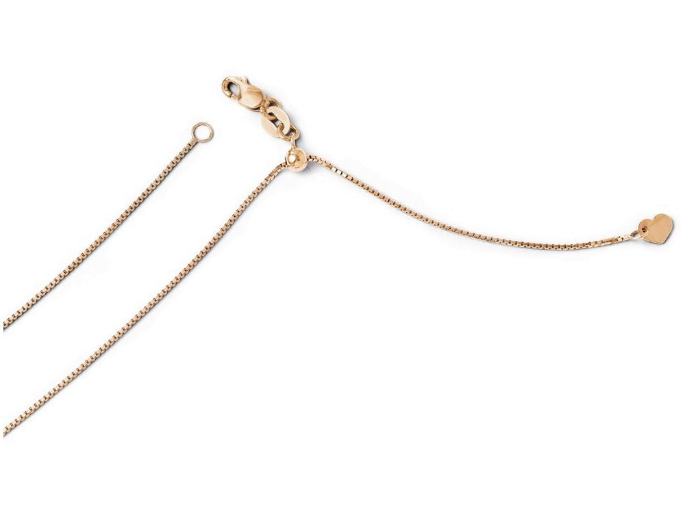 FJC Finejewelers 14k Rose Gold Adjustable .8mm Box Chain Necklace
