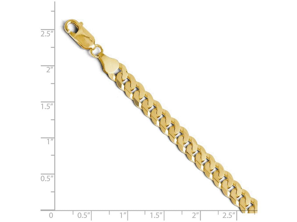 FJC Finejewelers 14k Yellow Gold 7.25mm Beveled Curb Chain Necklace