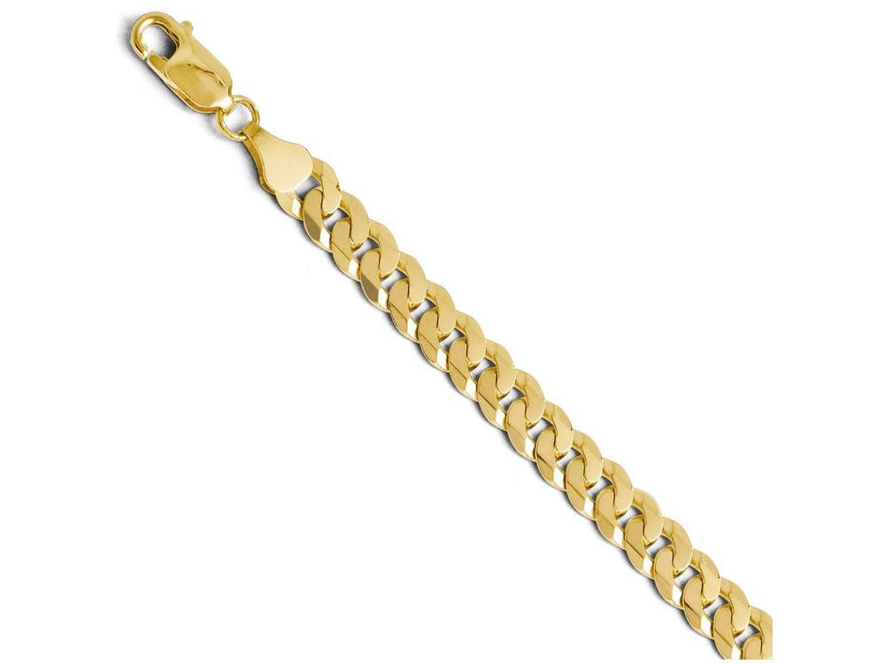 FJC Finejewelers 14k Yellow Gold 7.25mm Beveled Curb Chain Necklace
