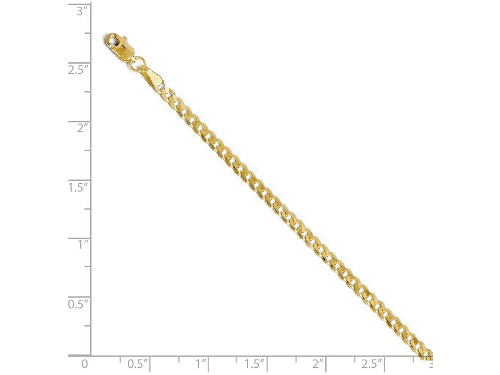 FJC Finejewelers 14k Yellow Gold 2.9mm Beveled Curb Chain Necklace