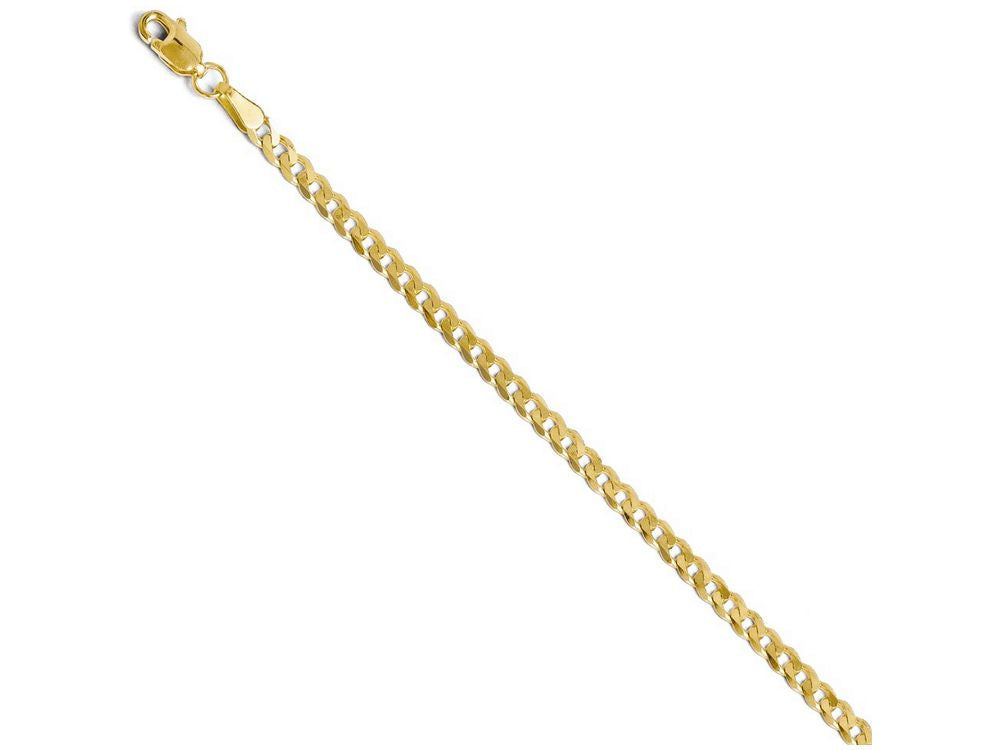 FJC Finejewelers 14k Yellow Gold 2.9mm Beveled Curb Chain Bracelet