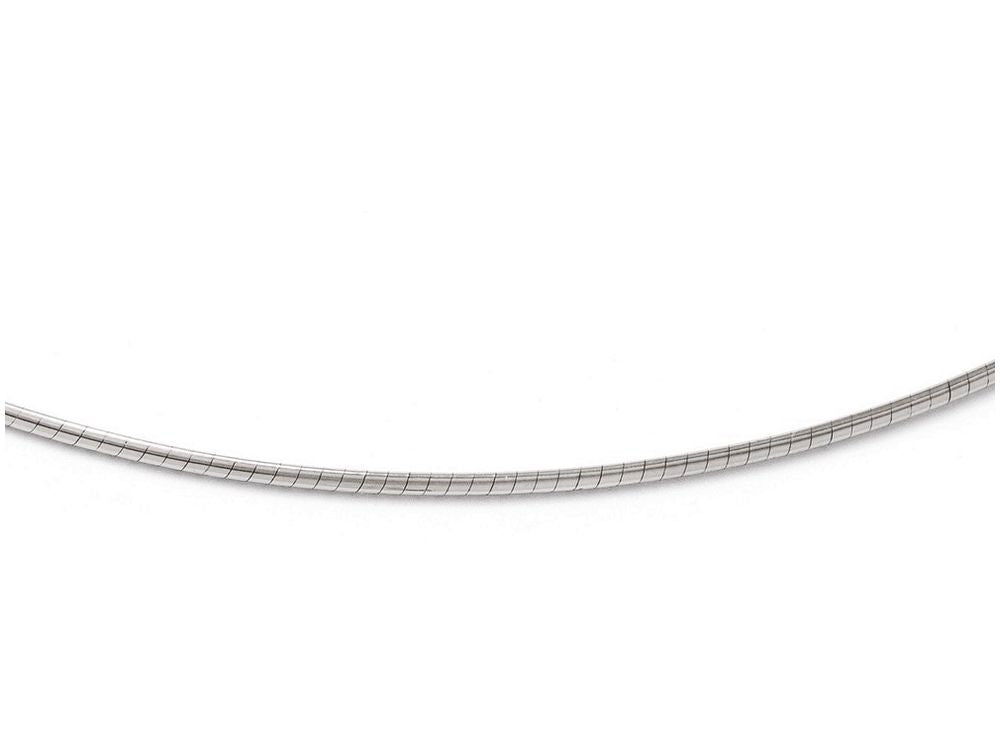 FJC Finejewelers 14k White Gold 2mm Round Omega Necklace