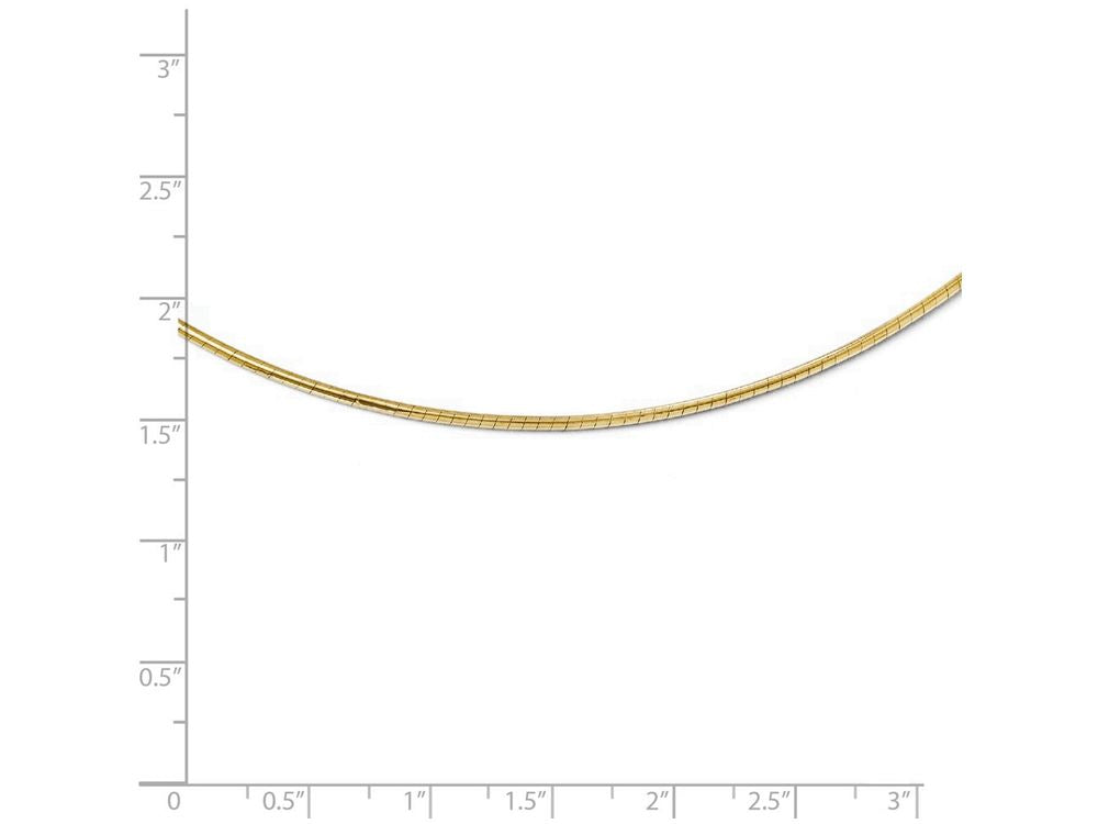 FJC Finejewelers 14k Yellow Gold 2mm Round Omega Necklace