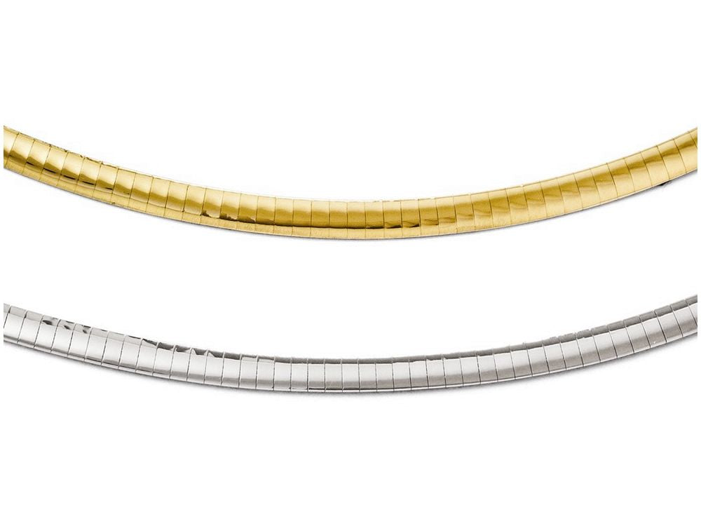 FJC Finejewelers 14 kt Two Tone Gold 4mm Two-tone Reversible Omega Necklace