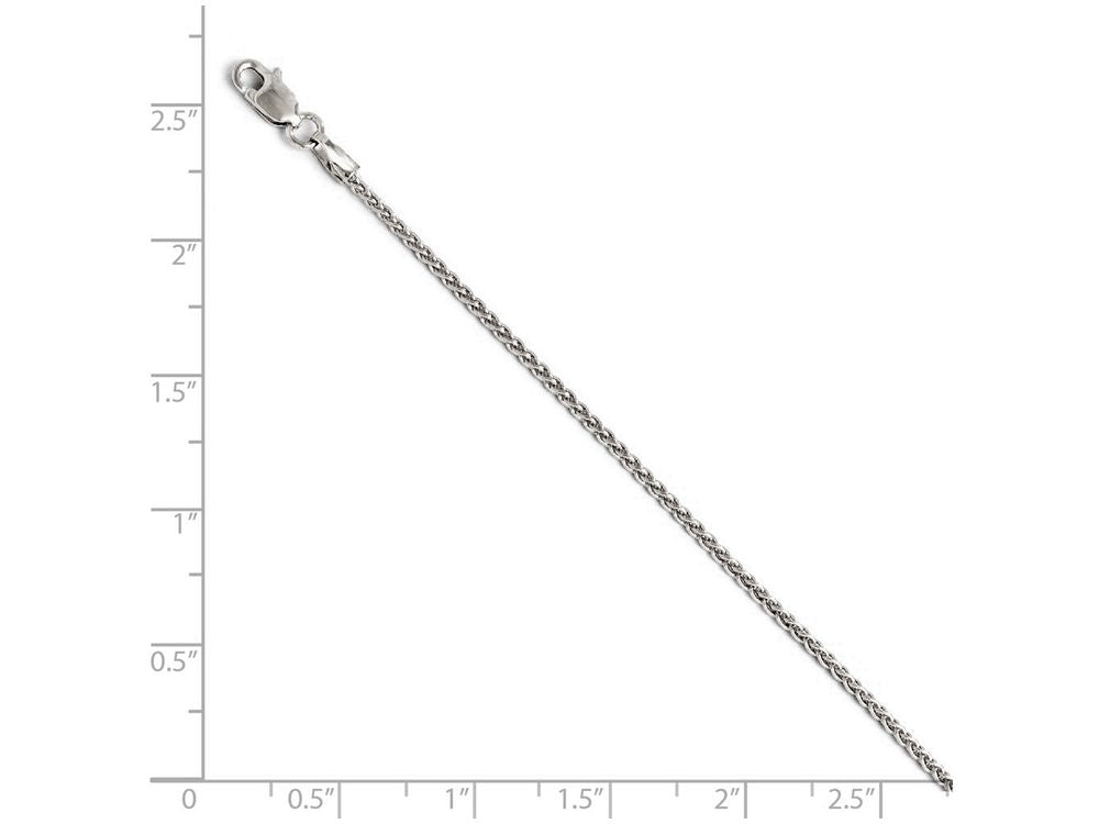 FJC Finejewelers 14k White Gold 1.5mm Wheat Chain Necklace