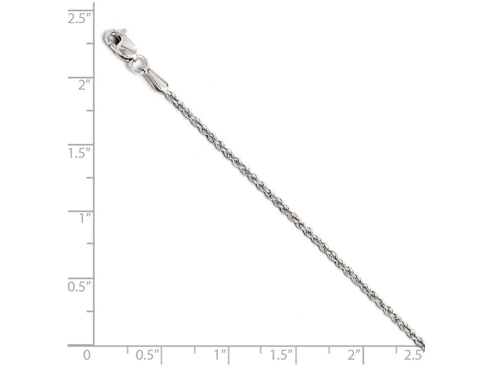 FJC Finejewelers 14k White Gold 1.5mm Bright Cut Rope 10 Inch Ankle Bracelet