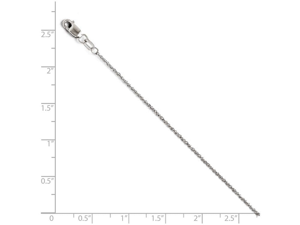 FJC Finejewelers 14k White Gold Sparkle Singapore Chain Necklace