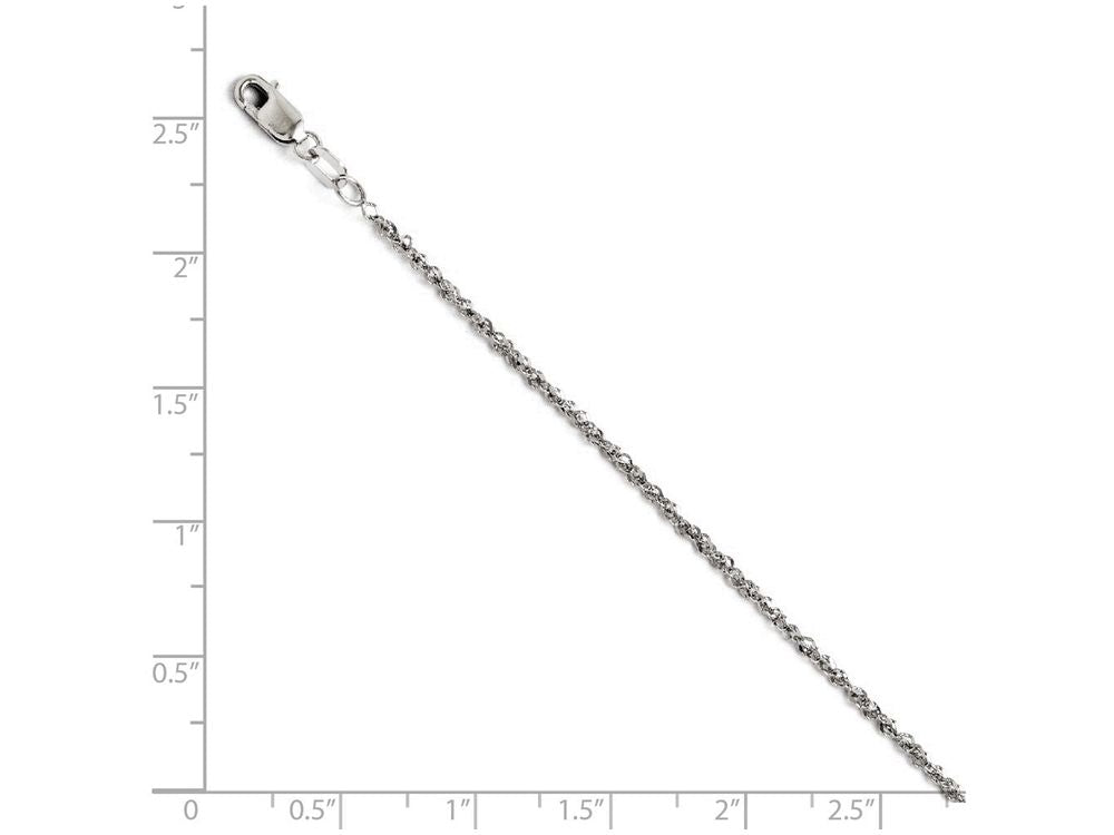 FJC Finejewelers 14k White Gold Sparkle Singapore Chain Necklace