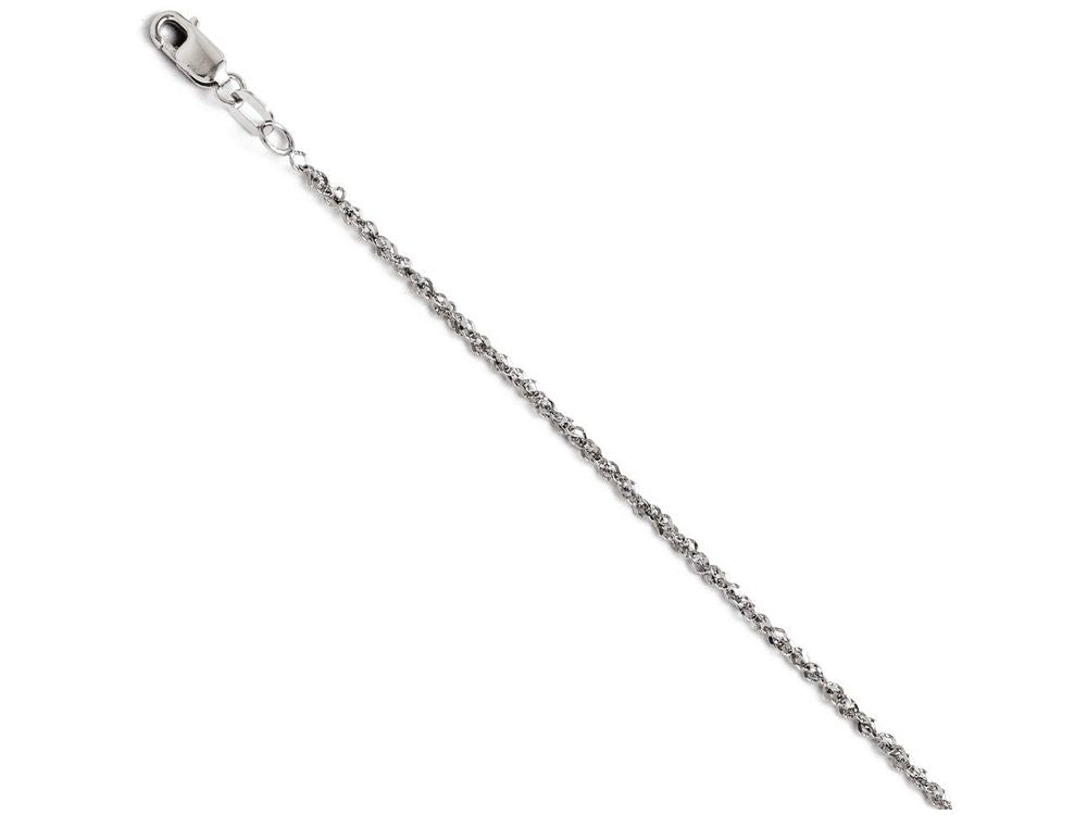 FJC Finejewelers 14k White Gold Sparkle Singapore Chain Necklace
