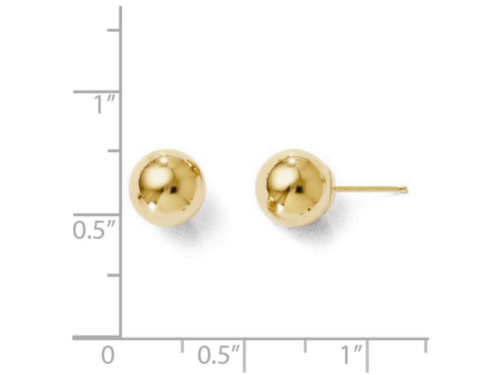 FJC Finejewelers 14k Yellow Gold Polished 8mm Ball Post Earrings