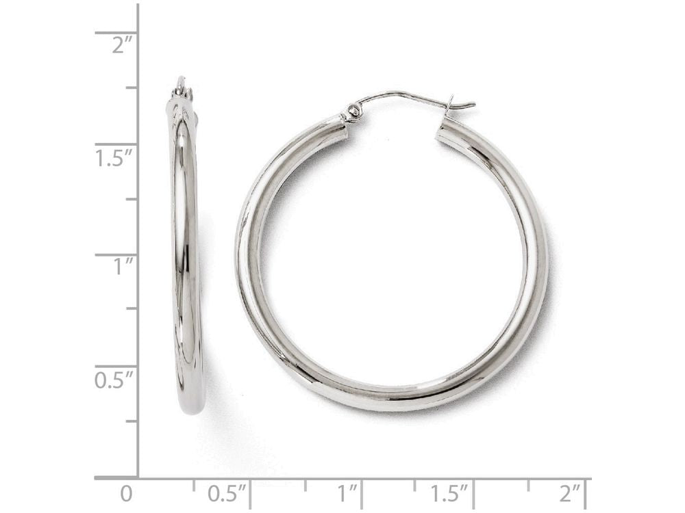 FJC Finejewelers 14k White Gold Polished Hoop Earrings